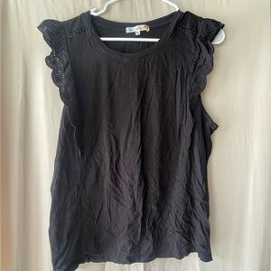C&C California Black Ruffled Blouse